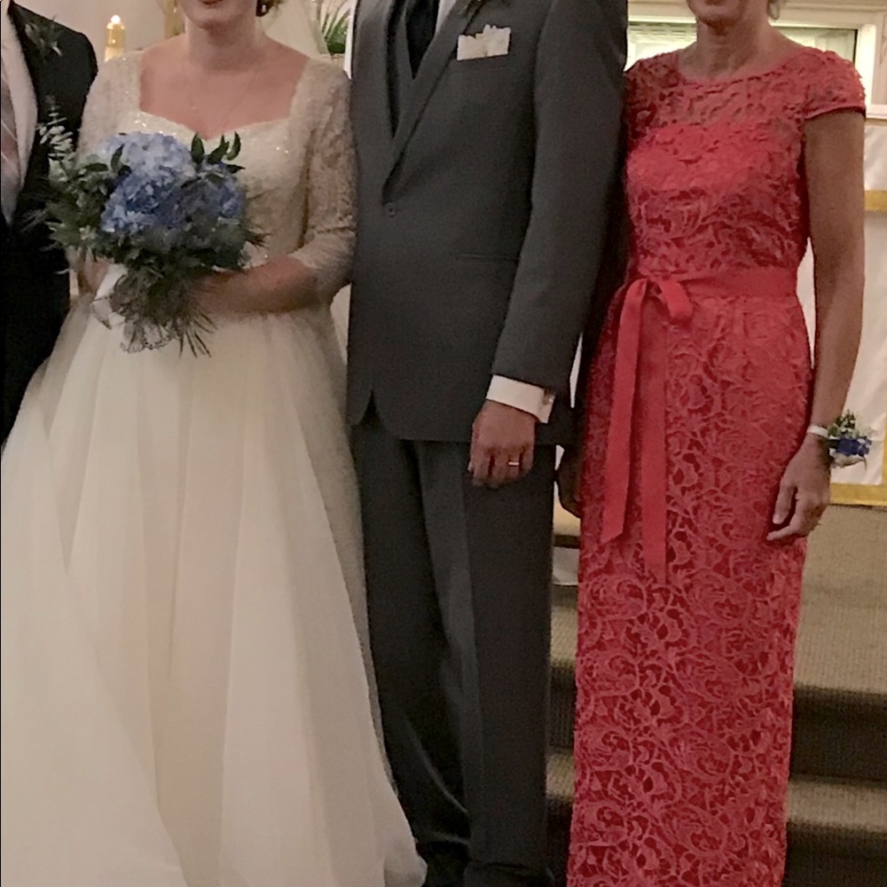 Adrianna Papell Lace Floral Gown size 4